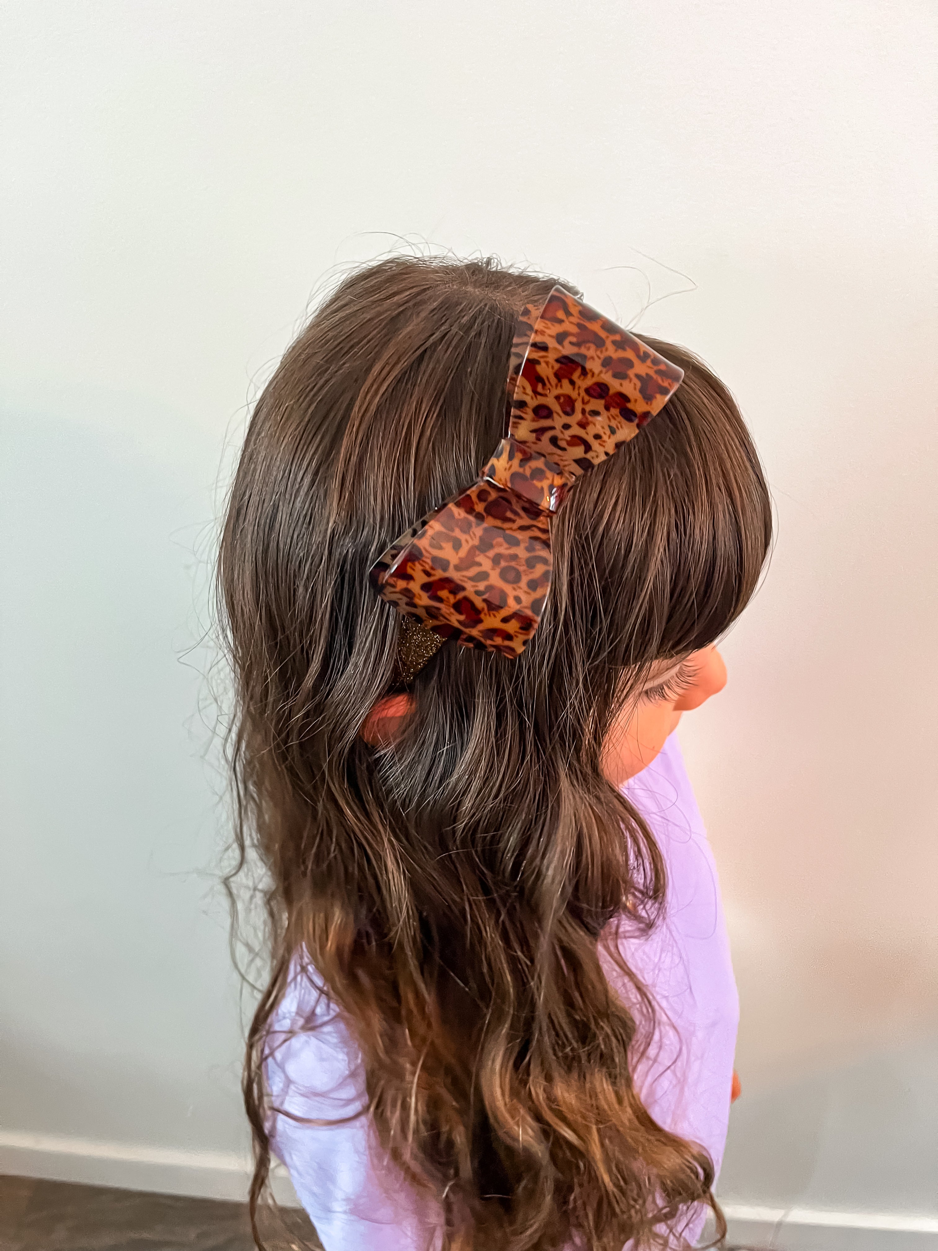 Leopard Print Acrylic Bow Headband