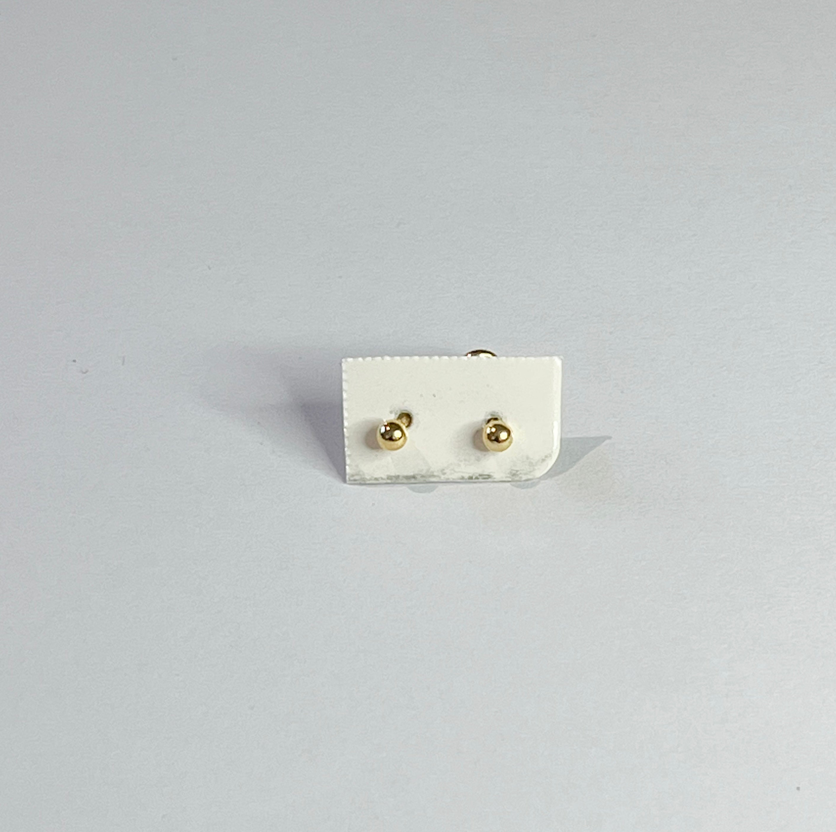 Gold-plated stud earrings with safety backings 3 sizes