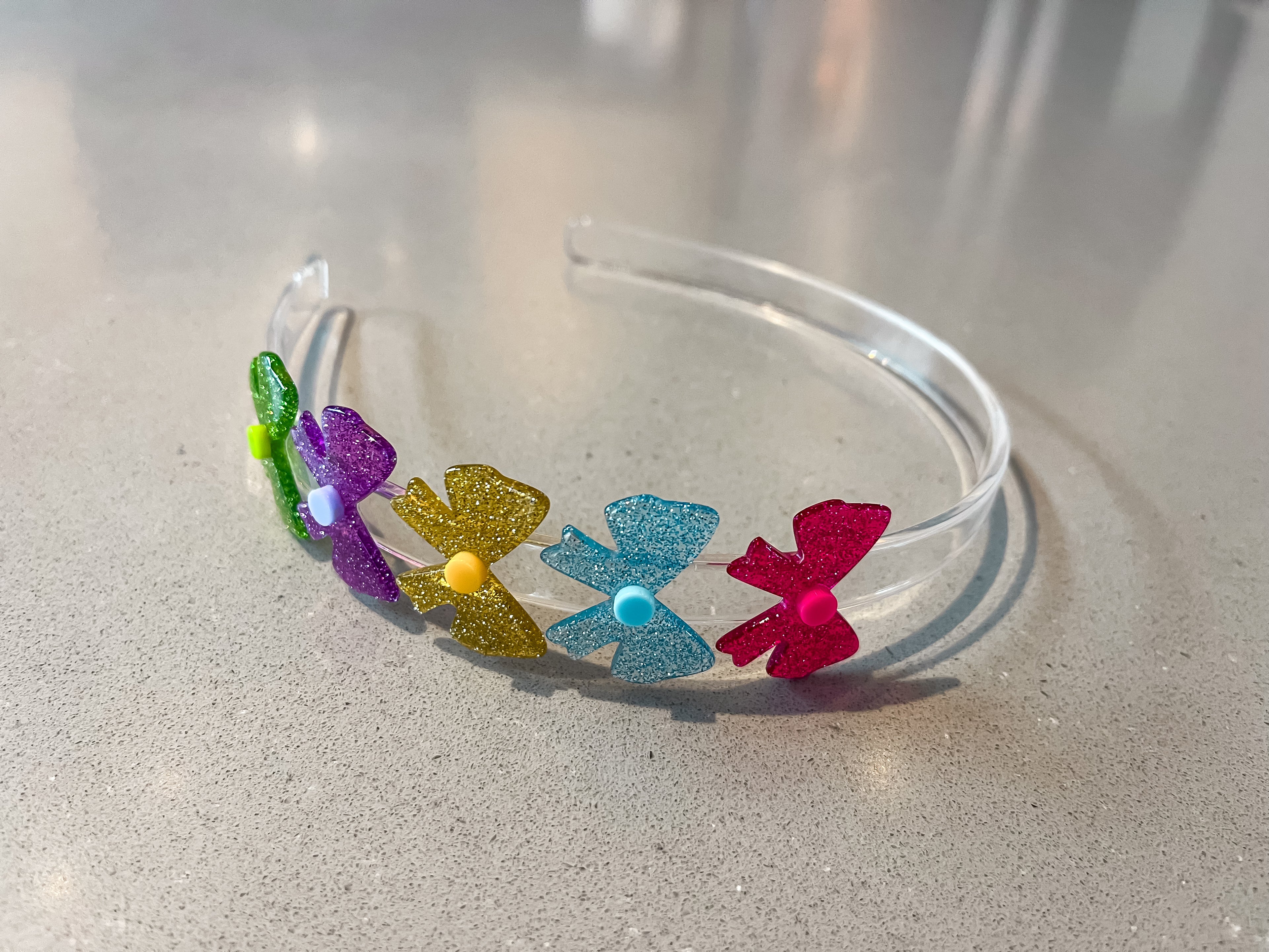 Sparkly Multicolor Mini Bows Acrylic Headband