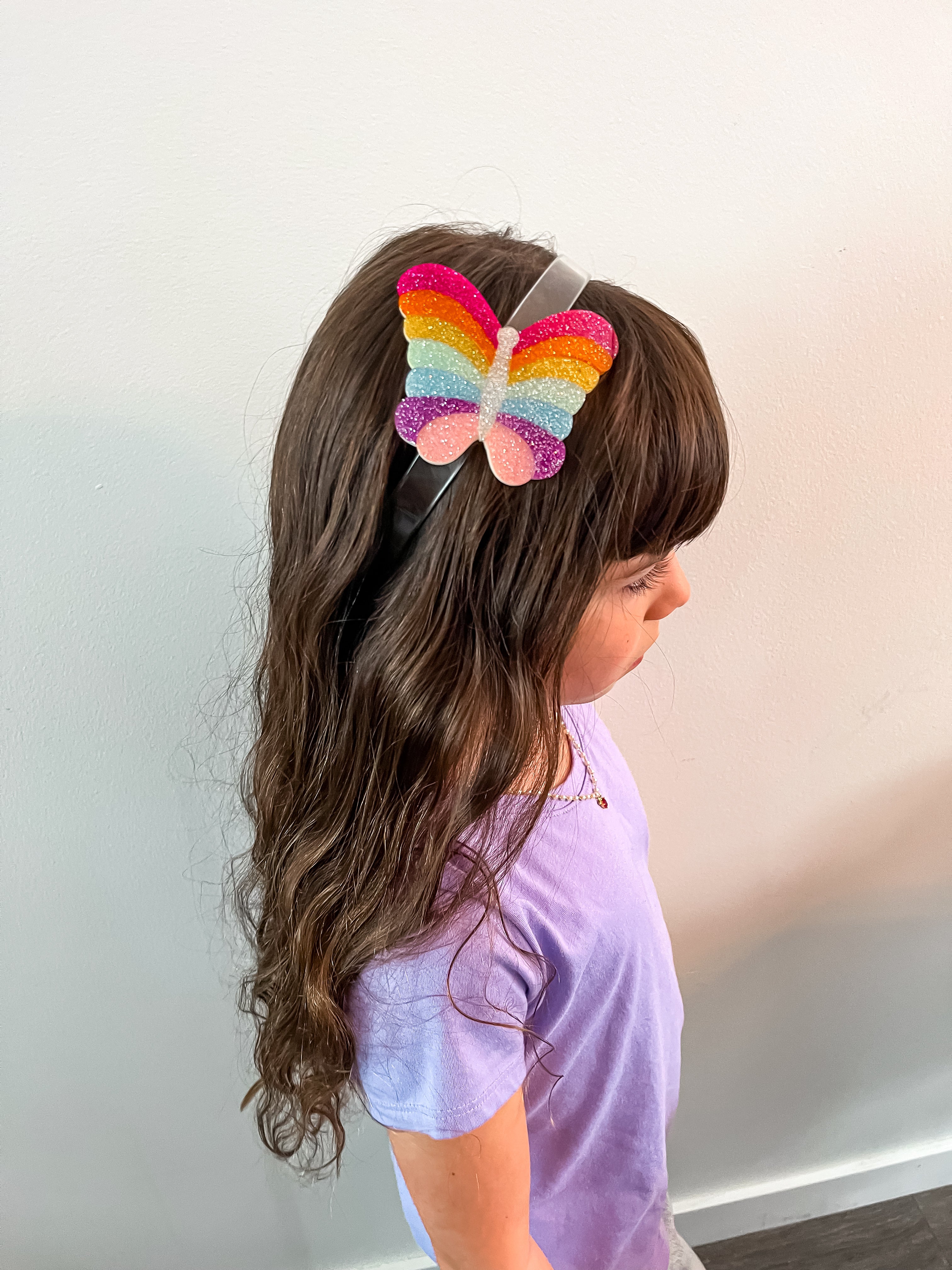 Sparkly Multicolor Acrylic Butterfly Headband