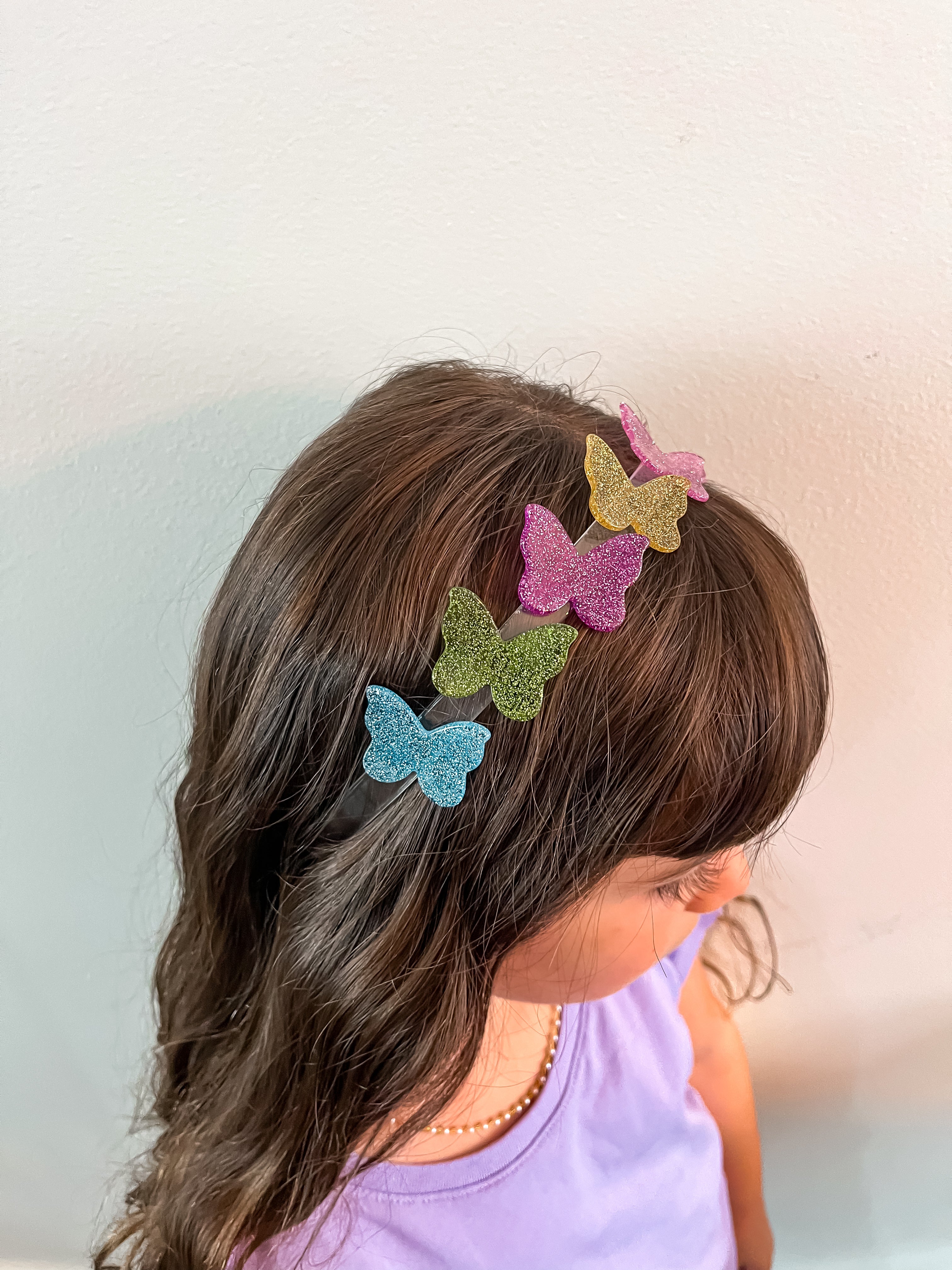 Sparkly Multicolor Mini Butterfly Acrylic Headband